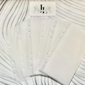 Matte Plain Cash Umschläge | Klare PVC-Umschläge | 6er Set|