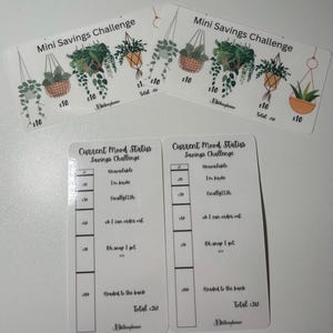 Mini savings challenges trackers
