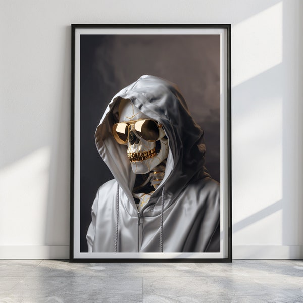 Skeleton Digital image | Gold Skeleton | Digital Art Print | Wall Art | AI Generated | Digital Download | Home Decor | Printable Art