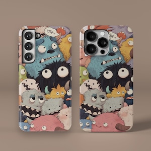 Dibujos animados divertidos hollín Sprites MagSafe caja del teléfono, Kawaii estético Designe iPhone 15 14 13 12 11 X Pro Max Plus Samsung Galaxy S24 S23 S22 caso