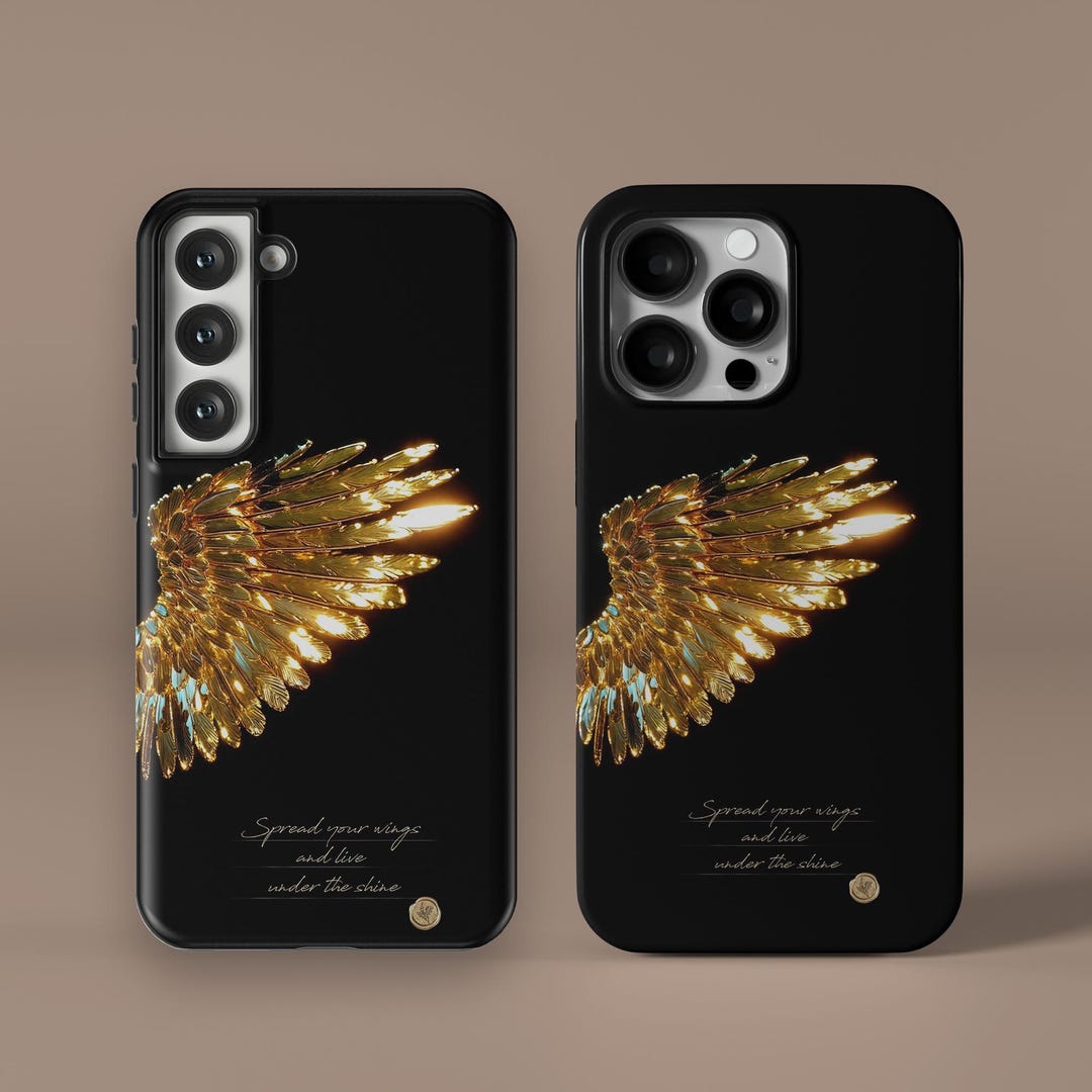Sprud Your Wings Live Under the Shine Magsafe Phone Case, Golden Angel ...