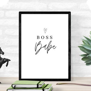 Inspirational Wall Art Digital Print - Boss Babe