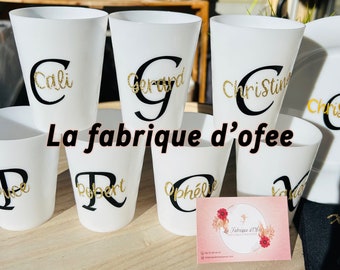 Gobelet Eco Cup Prénoms, gobelets personnalisé, mariage, anniversaire. personnalisation de gobelets, gobelets avec prénom