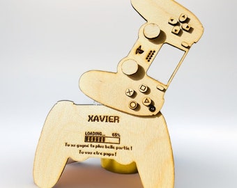 Surprise pregnancy announcement for dad game, future dad, future dad announcement, future dad controller, future dad wooden controller.