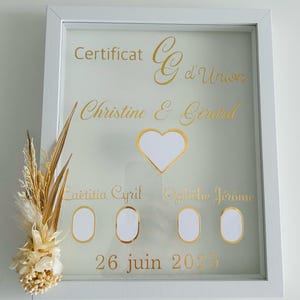 Cadre cérémonie laïque - empreinte cérémonie laïque - cérémonie laïque - cadre cérémonie - cadeau de mariage - mariage - Décoration mariage.