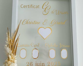 Cadre cérémonie laïque - empreinte cérémonie laïque - cérémonie laïque - cadre cérémonie - cadeau de mariage - mariage - Décoration mariage.
