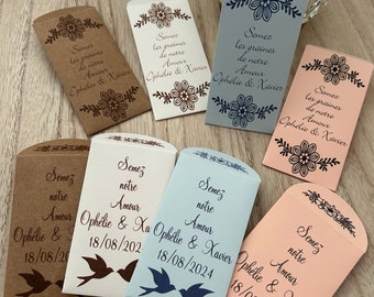 Sachets de graines à semer à offrir aux invités de votre mariage semez notre bonheur amour La fabrique d'ofée cadeau invité graines