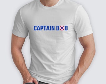 Vaderdag T-shirt Captain Dad T-shirt voor nieuwe vaders Captain America Vaderdag cadeau-idee voor coole beste vader T-shirt cadeau voor verjaardag