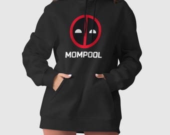 Idea regalo per la festa della mamma: felpa con cappuccio Mompool per la migliore mamma, felpa con cappuccio, idea regalo per la festa della mamma per Deadpool, felpa con cappuccio, idea regalo per la festa della mamma
