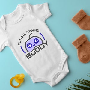 Future Gaming Buddy Baby Onesie for Newborn Cool Gift Idea for Baby Shower Gift for New Parents Gamer Dad and Gamer Mom Gift Idea