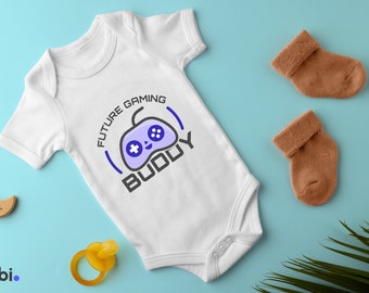 Future Gaming Buddy Baby Onesie for Newborn Cool Gift Idea for Baby Shower Gift for New Parents Gamer Dad and Gamer Mom Xmas Gift Idea