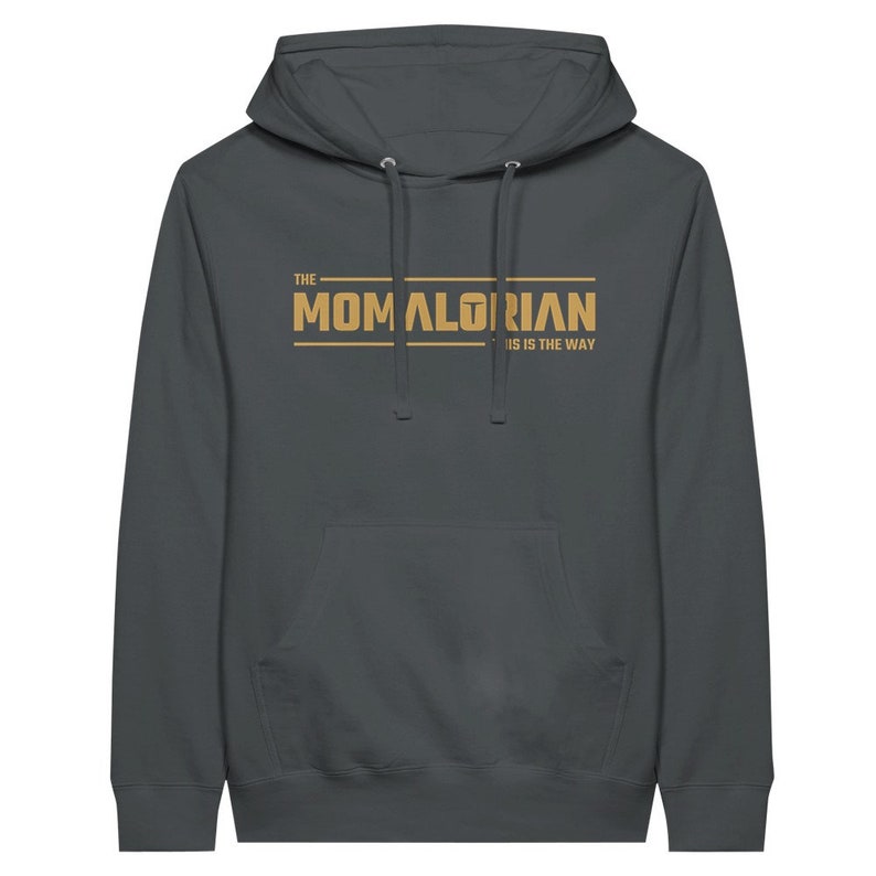 Idea regalo per la festa della mamma Felpa con cappuccio Momalorian per la mamma Felpa con cappuccio Star Wars Regalo per la festa della mamma per la neomamma Regalo Mandalorian per la festa della mamma Charcoal