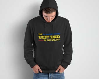 Idea regalo per la festa del papà per il miglior papà della galassia, regalo con felpa con cappuccio per Star War, idea regalo per la festa del papà, felpa con cappuccio per il miglior papà, idea regalo con felpa con cappuccio