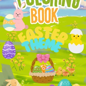 Children&#39;s Easter theme coloring book - 10 pages