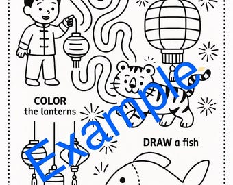 Lunar new year activity sheet for kids