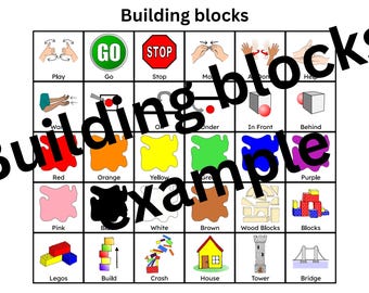 Building blocks Communication Board - Printable visual for children, autism, speech