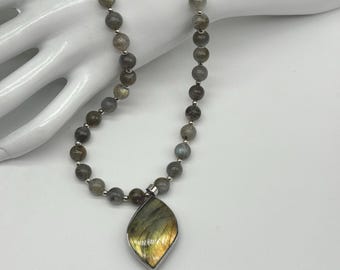 Labradorite Silver Necklace