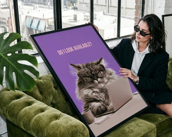 Funny Office Cat Poster, Do I Look Available Wall Art, Sarcastic Work Decor, Coworker Gift, Home Office Wall Art, Funny Cat Print