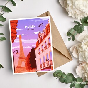 Mini affiche Paris - Carte postale Paris - Art mural français - Tour Eiffel Art Print - Paris Print
