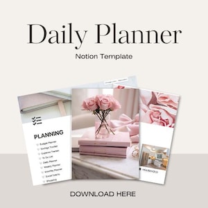 Plan in Pink Notion Planer zum täglichen Zurücksetzen | Master Weiterverkaufsrechte | Notion Vorlage | PLR Pink Planer für Mütter | Digital Business MRR