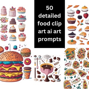 Inspiring Food Clip Art AI Prompts - Get Creative in the Culinary World,  AI Art, Prompt,  Digital Art, AI Generate, Art Print