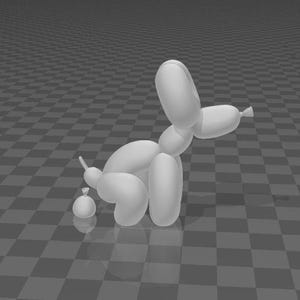 3D-utskriftsfil för hund som bajsar och skiter, 3D-skitande hund STL-fil, hund som sitter på huk och sitter med 3D-skrivare, digital nedladdning bild 2