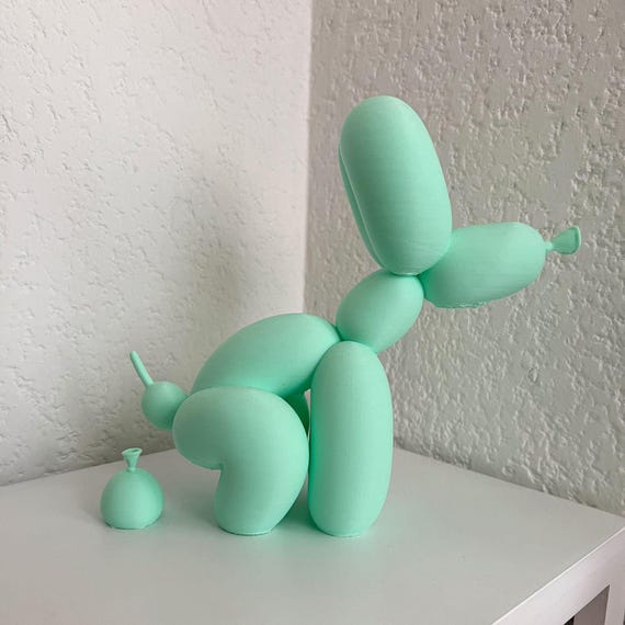 3D Pooping Balloon Dog Printing File, 3D Shitting Dog STL File, Squating Balloon Dog With 3D Printer, Digital Dowload