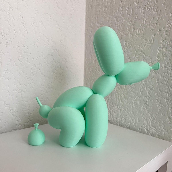 3D Pooping Balloon Dog Printing File, 3D Shitting Dog STL File, Squating Balloon Dog With 3D Printer, Digital Dowload