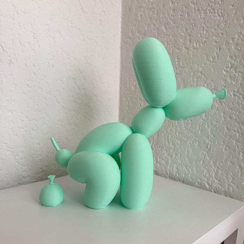 3D-utskriftsfil för hund som bajsar och skiter, 3D-skitande hund STL-fil, hund som sitter på huk och sitter med 3D-skrivare, digital nedladdning bild 1