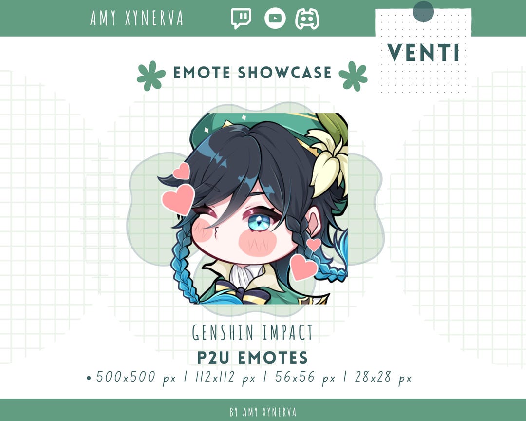Venti Archon Emote | Genshin Impact Streamer Emote (digital Download ...