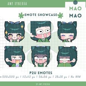 Maomao Cute Silly Emotes Pack x6 | The Apothecary Diaries Anime | Cute Streamer/ VTuber Assets | Twitch/Discord/Youtube etc