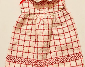 Vintage embroidered cotton doll's dress