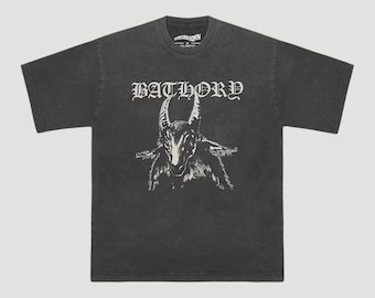 Vintage Bathory Band T-Shirt, Washed Cotton Black Metal Graphic Tee