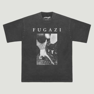 Camiseta de la banda Fugazi, camiseta gráfica post-hardcore de los 90, camiseta de algodón teñida en prenda.