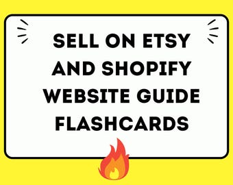 Sell on Etsy and Shopify Website Guide Flashcards, How To Sell on Etsy, Etsy Shop Planner to Bust Your Sales, for Small Business