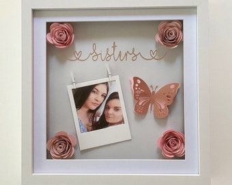 Sisters box frame, keepsake frame, birthday gift idea, Christmas gift. Can also be for mum,nan,auntie or daughter