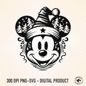 Retro Mickey Christmas PNG: Holiday Clipart (Digital Download)