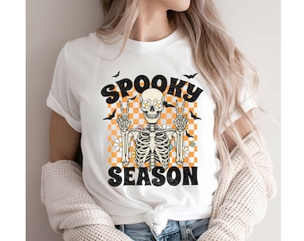 Retro Halloween-schedel png: griezelig seizoen sublimatieontwerp (digitale download)