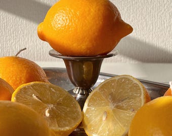 Realistic Lemon Candle, Fruit Candle, Scented Pillar Lemon Candle, Unique Gift Idea