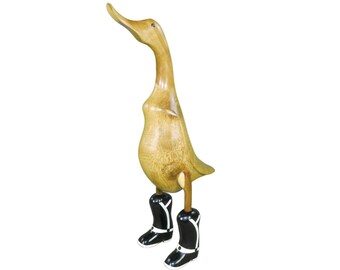 Holz Ente ‘‘Billy the Duck‘‘ I ca 65cm I handgefertigt aus Teak und Bambus I Naturholz I Wohnaccessoires I Deko