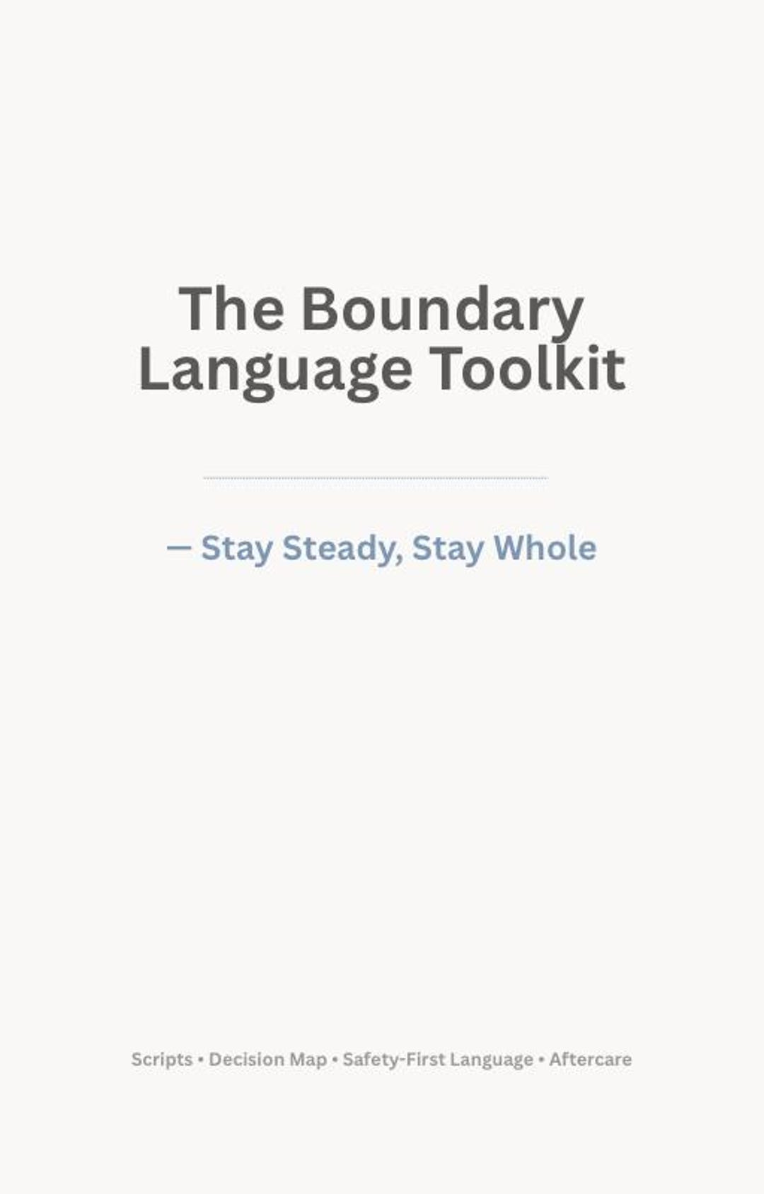 Boundary Language Toolkit – Calm Communication, Printable Scripts (PDF ...