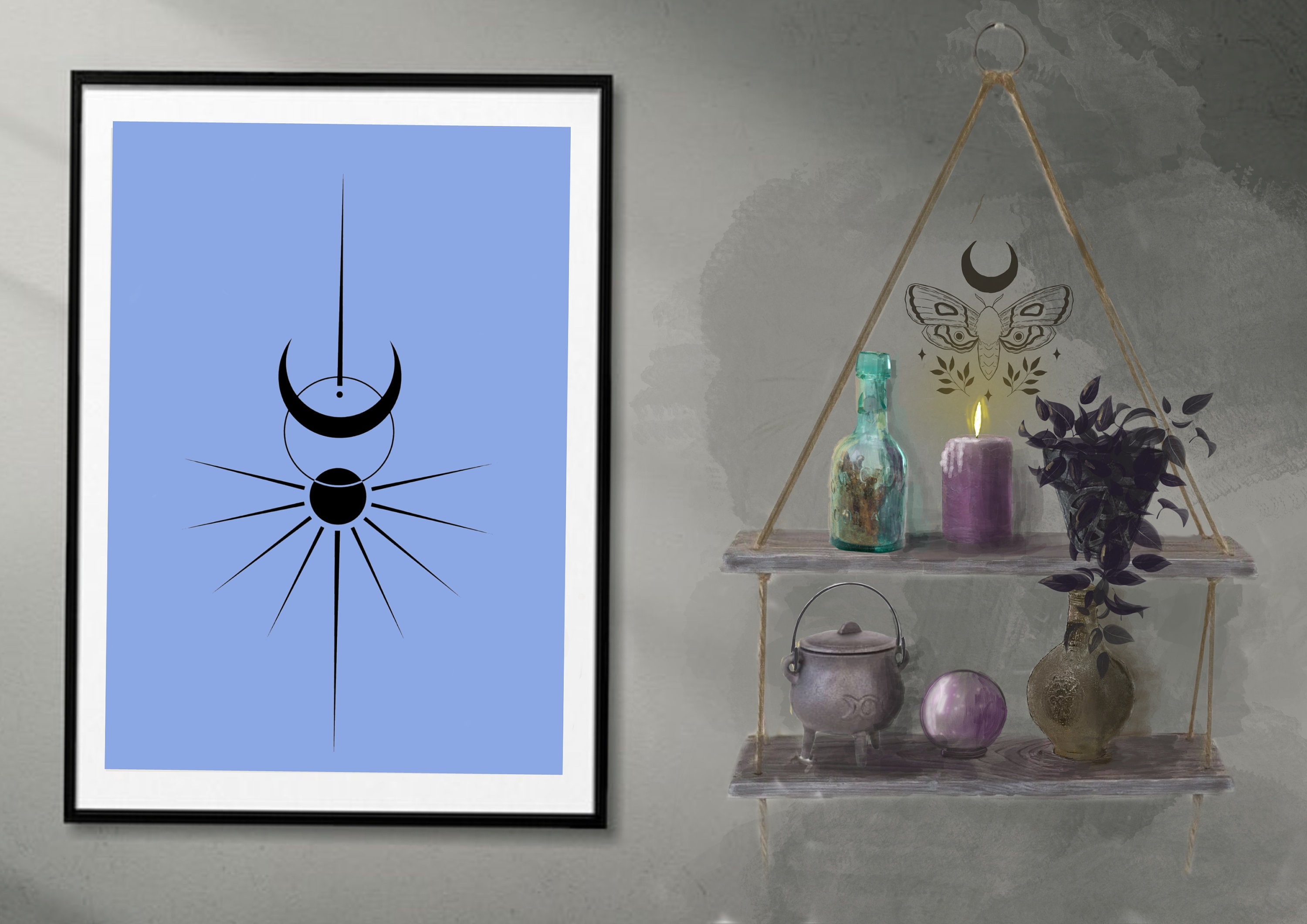 Sacred Geometry Protection Sigil Digital Blue Instant Digital Download ...