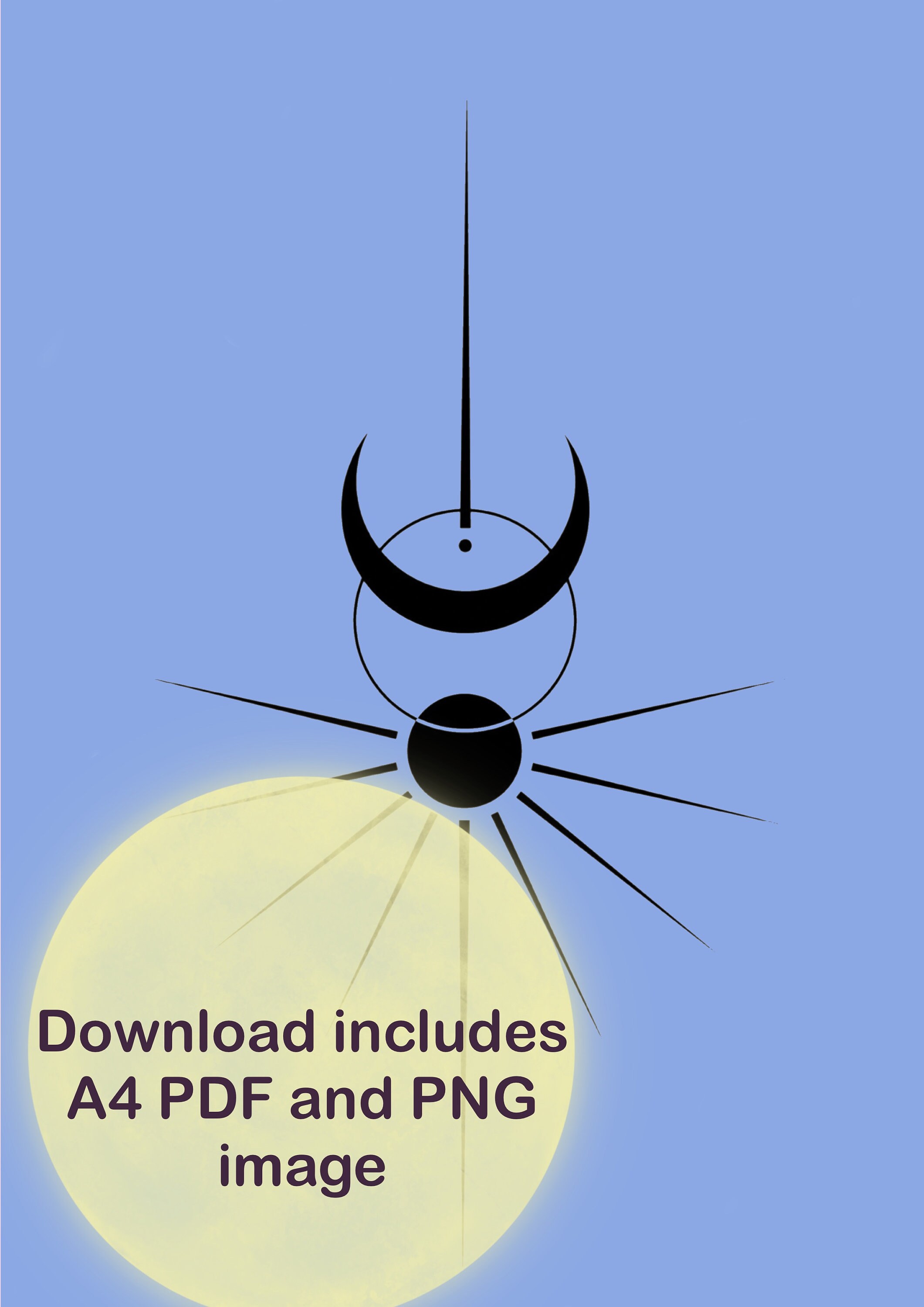 Sacred Geometry Protection Sigil Digital Blue Instant Digital Download ...