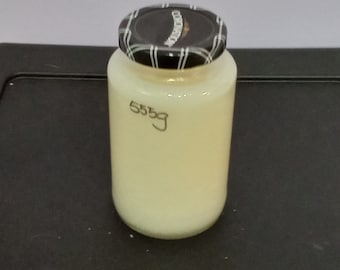 Shortening candle in recycled jar for camping, outdoors, emergencies, prepping.