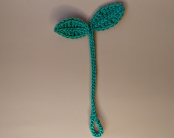 Handmade Crochet Multi-Use Leaf Sprout Bookmark Cable Organizer Headphone Sprout