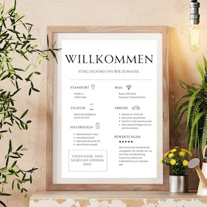 Welcome sign for Airbnb hosts, vacation rental welcome sign, greeting message for guests, Airbnb signage, Canva template