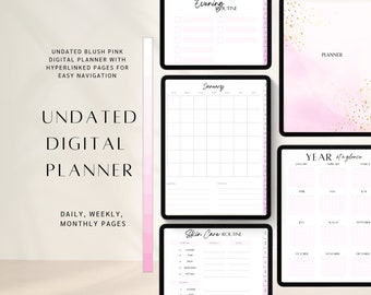 digital planner, undated Goodnotes planner, daily planner, weekly planner, monthly planner, iPad planner