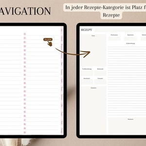digital recipe book German, digital cookbook pdf, recipe book for Goodnotes, recipe planner, digital recipe journal, meal planner image 5