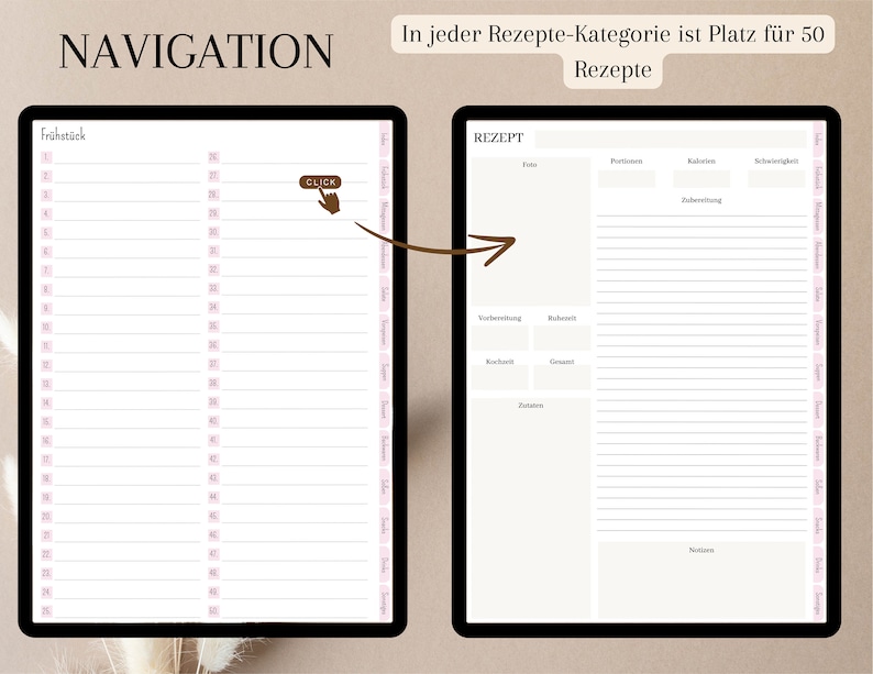 digital recipe book German, digital cookbook pdf, recipe book for Goodnotes, recipe planner, digital recipe journal, meal planner image 5
