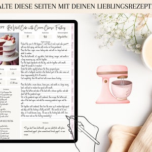 digital recipe book German, digital cookbook pdf, recipe book for Goodnotes, recipe planner, digital recipe journal, meal planner image 6